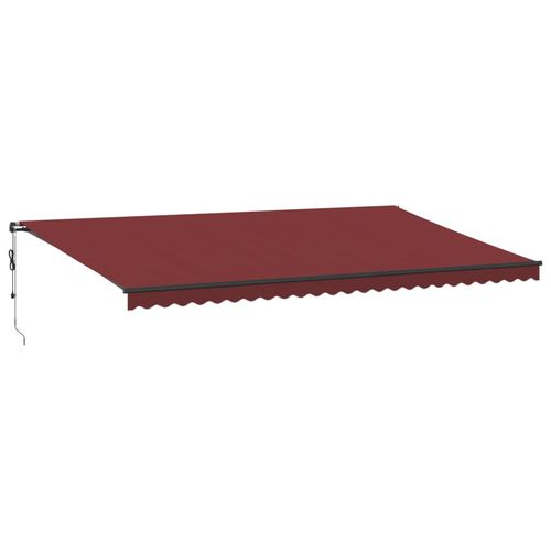 vidaXL Automatic Retractable Awning with LEDs Burgundy 300x250 cm vidaXL
