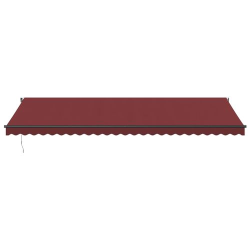 vidaXL Automatic Retractable Awning with LEDs Burgundy 300x250 cm vidaXL