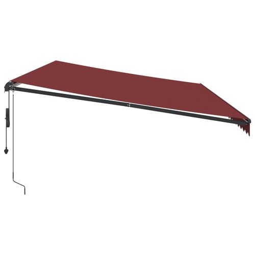 vidaXL Automatic Retractable Awning with LEDs Burgundy 300x250 cm vidaXL