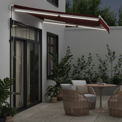 vidaXL Automatic Retractable Awning with LED Anthracite&White 400x350 cm vidaXL