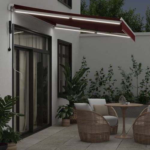 vidaXL Automatic Retractable Awning with LED Anthracite&White 400x350 cm vidaXL