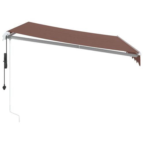 vidaXL Automatic Retractable Awning with LED Anthracite&White 400x350 cm vidaXL