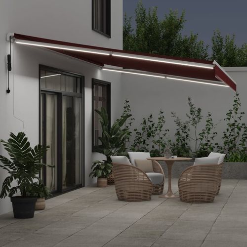 vidaXL Automatic Retractable Awning with LED Anthracite&White 400x350 cm vidaXL