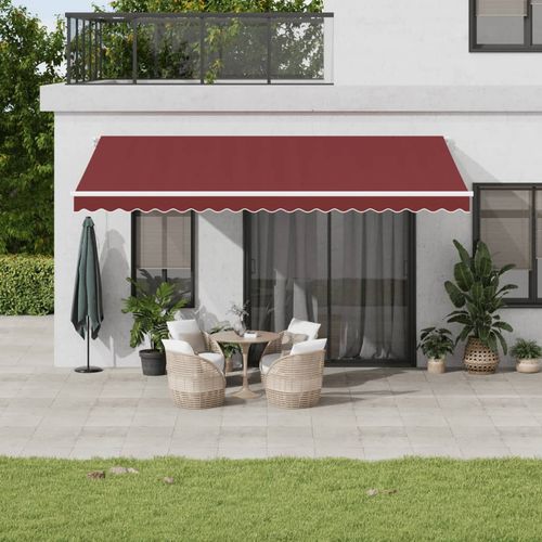 vidaXL Automatic Retractable Awning with LED Anthracite&White 400x350 cm burgundy and white 500 x 300 cm vidaXL