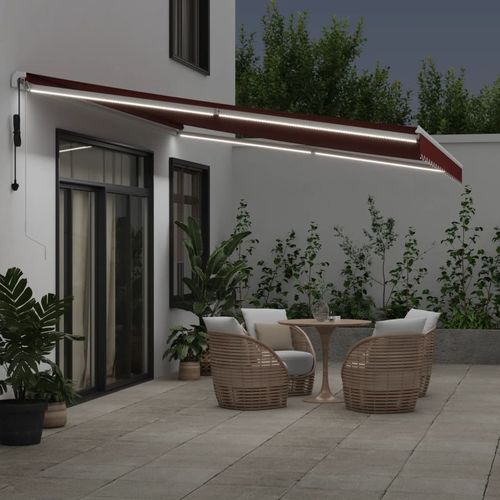 vidaXL Automatic Retractable Awning with LED Anthracite&White 400x350 cm vidaXL