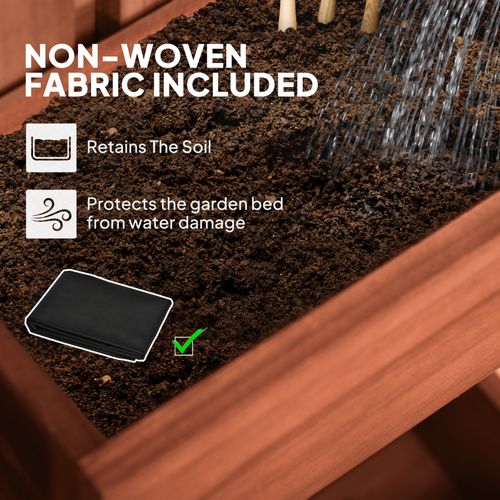 Outsunny Wooden Garden Planters with Trellis Wall-mounted Raised Garden Bed Outsunny