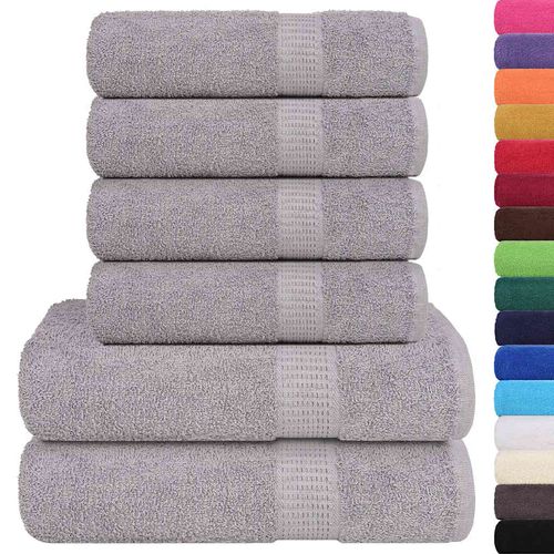 vidaXL Soft Grey Towel Set - 6-Piece Cotton Towels vidaXL
