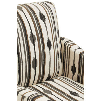 Orsina Accent Chair featuring a stylish striped pattern in neutral tones for elegant home decor