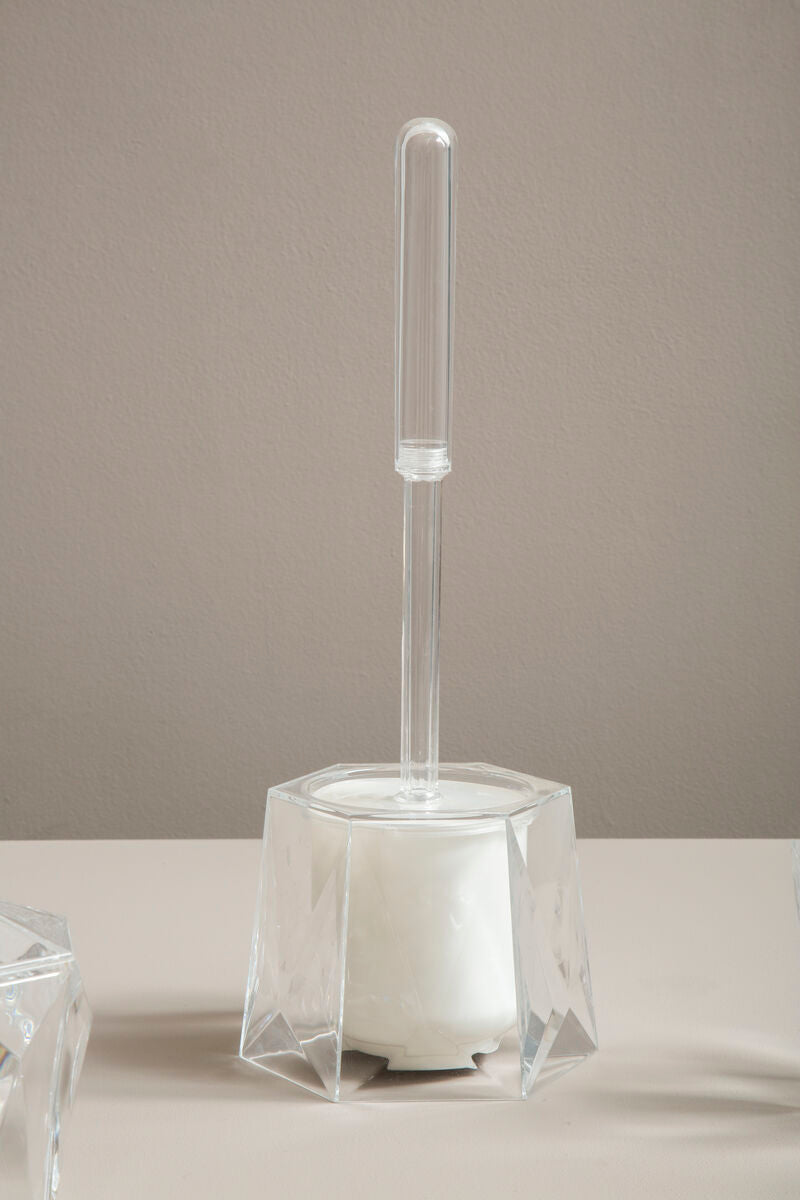 Orsina Toilet Brush Holder with a clear geometric design for stylish bathroom organisation