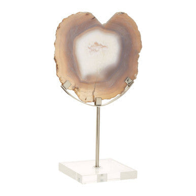 Orsina Agate Sculpture on a Clear Base, showcasing unique natural patterns and colours