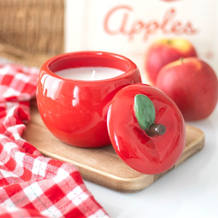 Red Apple Candle Jar for Stylish Home Decor N/A