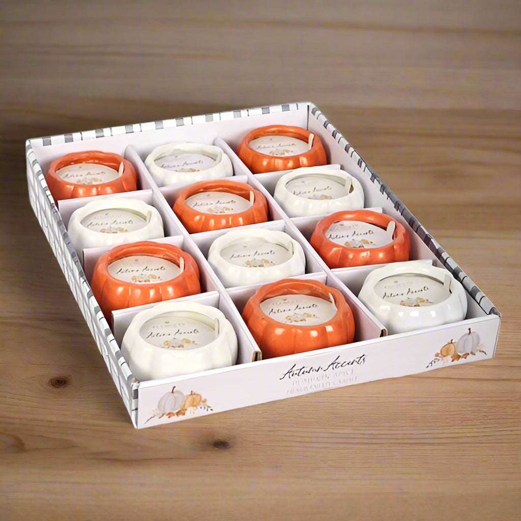 Scented Pumpkin Candles Set for Autumn Decor N/A