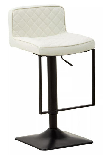 Orsina Bar Chair with Quilted White Seat and Adjustable Height for Stylish Seating