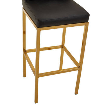 Orsina Bar Chair with Black Cushion and Gold Metal Frame for Stylish Bar Seating