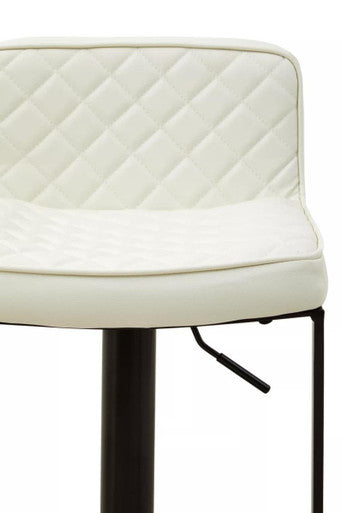 Orsina Bar Chair with White Quilted Upholstery and Adjustable Height for Stylish Seating