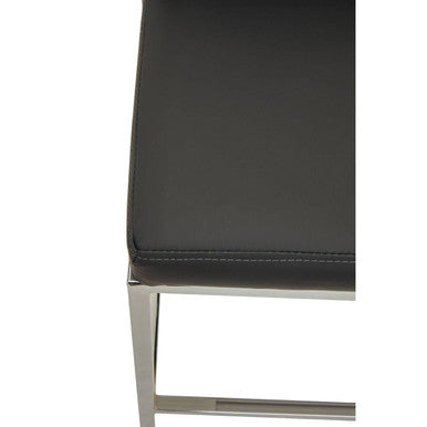 Orsina Bar Chair with Sleek Black Upholstery and Modern Stainless Steel Frame