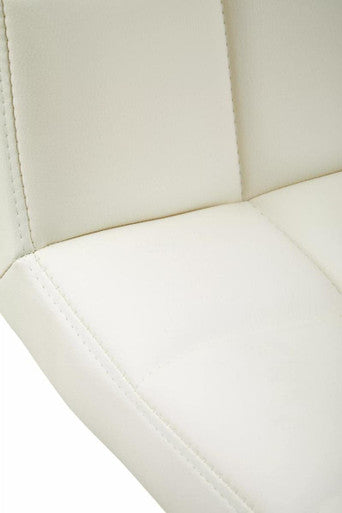Close-up of Orsina Bar Chair in cream upholstery with quilted detailing for stylish seating