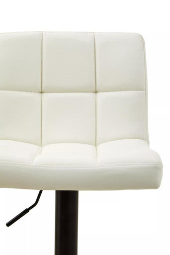 Orsina Bar Chair with a White Upholstered Seat and Adjustable Height for Modern Interiors