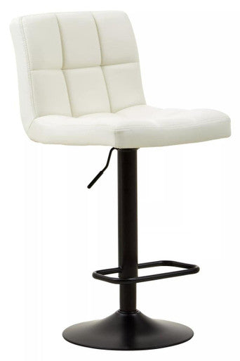 Orsina Bar Chair in White with Adjustable Height and Stylish Square Cushion Design
