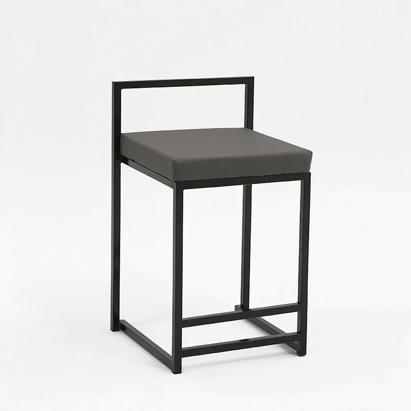 Nisu Home Black Bar Stool with a Comfortable Cushion for Modern Home Decor