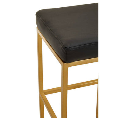 Orsina Bar Stool with a sleek black cushion and gold frame for elegant bar seating