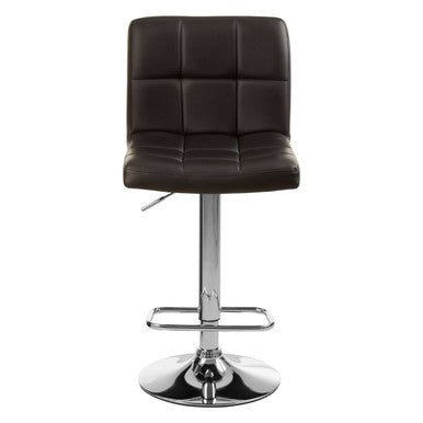Orsina Bar Stool with Brown Faux Leather Seat and Chrome Base for Stylish Seating