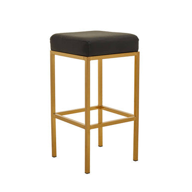 Orsina Bar Stool with a Black Padded Seat and Stylish Gold Frame for Modern Interiors