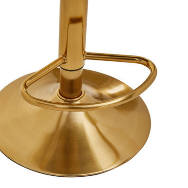 Orsina Bar Stool with a sturdy gold base and footrest for stylish bar seating
