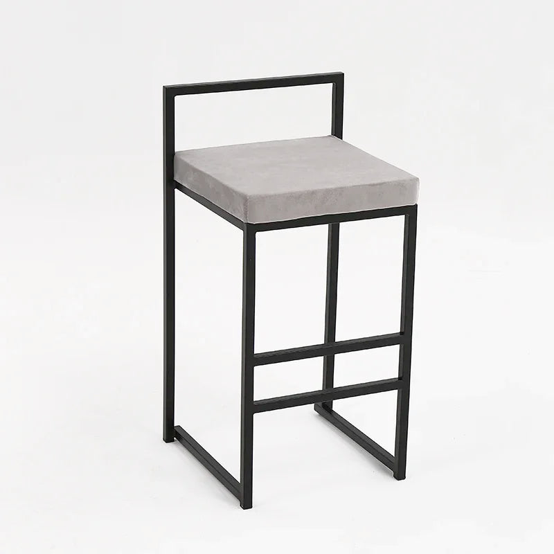 Nisu Home Bar Stool with Minimalist Design and Soft Grey Seat Cushion for Stylish Interiors
