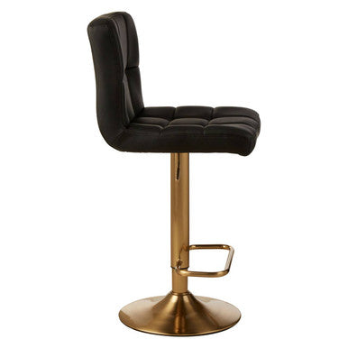 Orsina Bar Stool with Adjustable Height and Stylish Black Upholstery for Elegant Seating