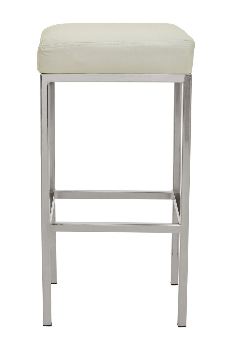 Orsina Bar Stool with White Cushioned Seat and Sleek Metal Frame for Modern Dining Spaces