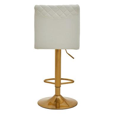 Orsina Bar Stool with a plush white seat and gold adjustable base for modern dining spaces