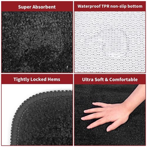 Vinsani Soft Absorbent Bath Mat in Multiple Colors Vinsani