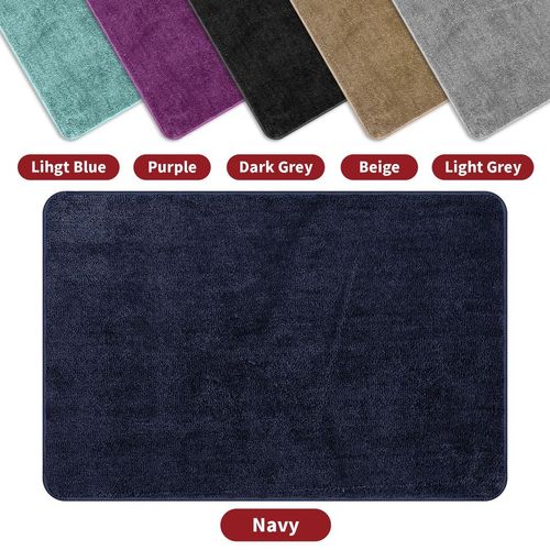Vinsani Blue Plush Bath Mat - Soft Floor Decor Vinsani