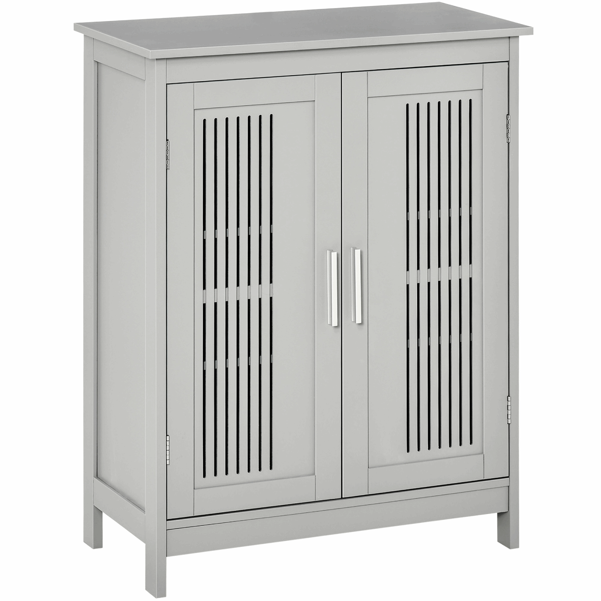 Modern Bathroom Cabinet, Freestanding Floor Cabinet with Storage Grey kleankin