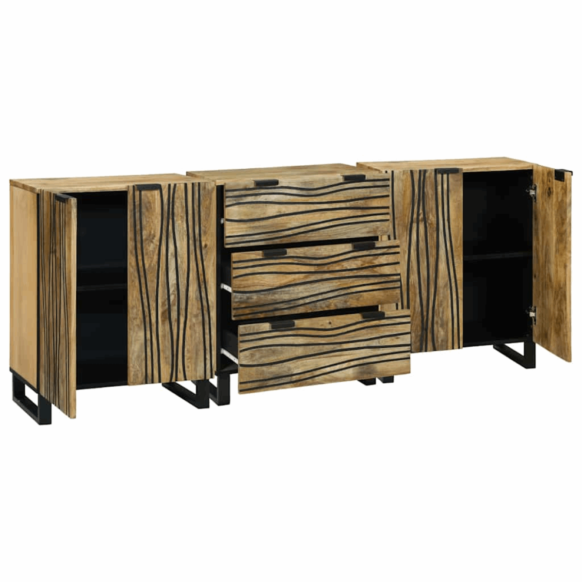 vidaXL Bathroom Furniture Set with Drawer 3 pcs Brown 180 x 33 x 75 cm vidaXL