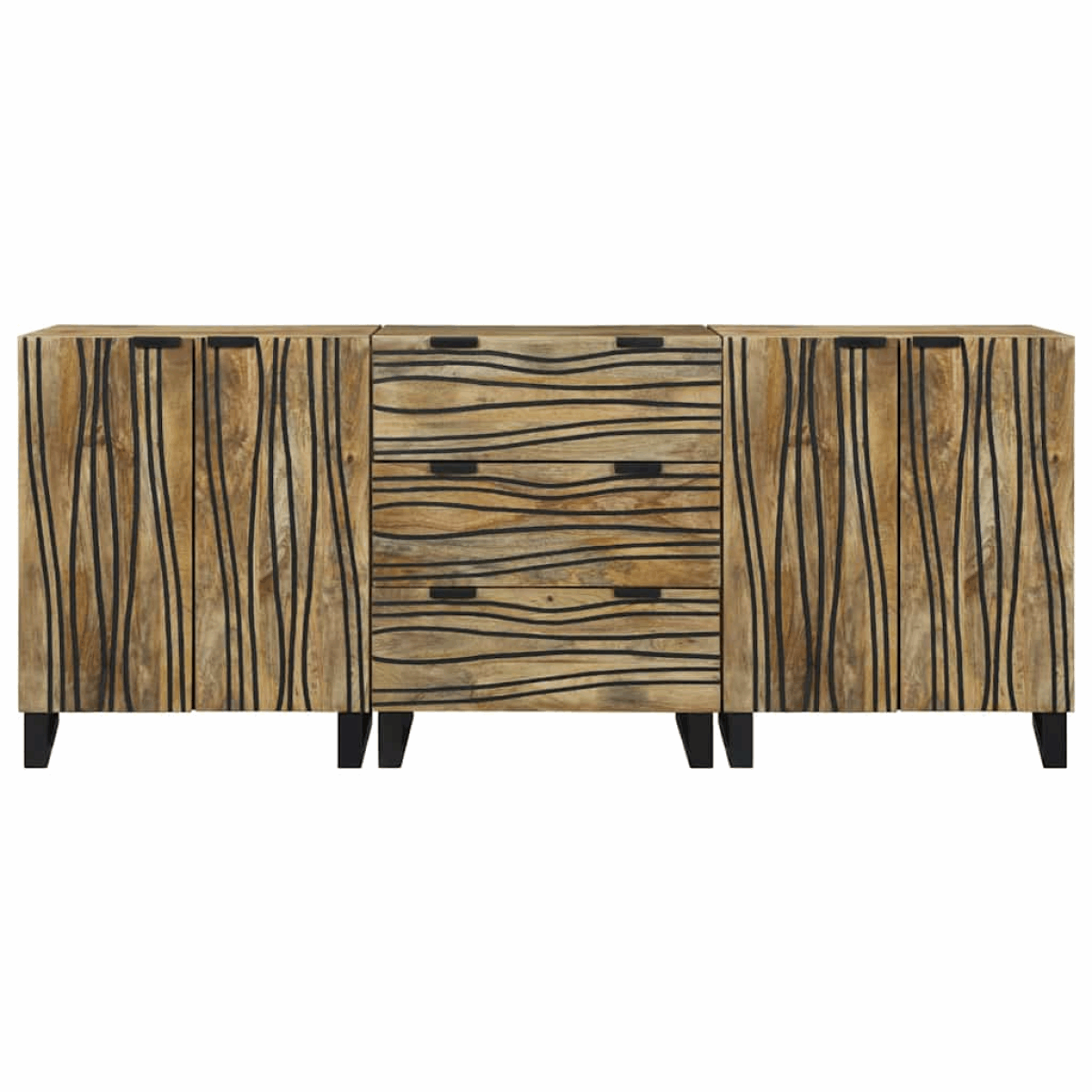 vidaXL Bathroom Furniture Set with Drawer 3 pcs Brown 180 x 33 x 75 cm vidaXL