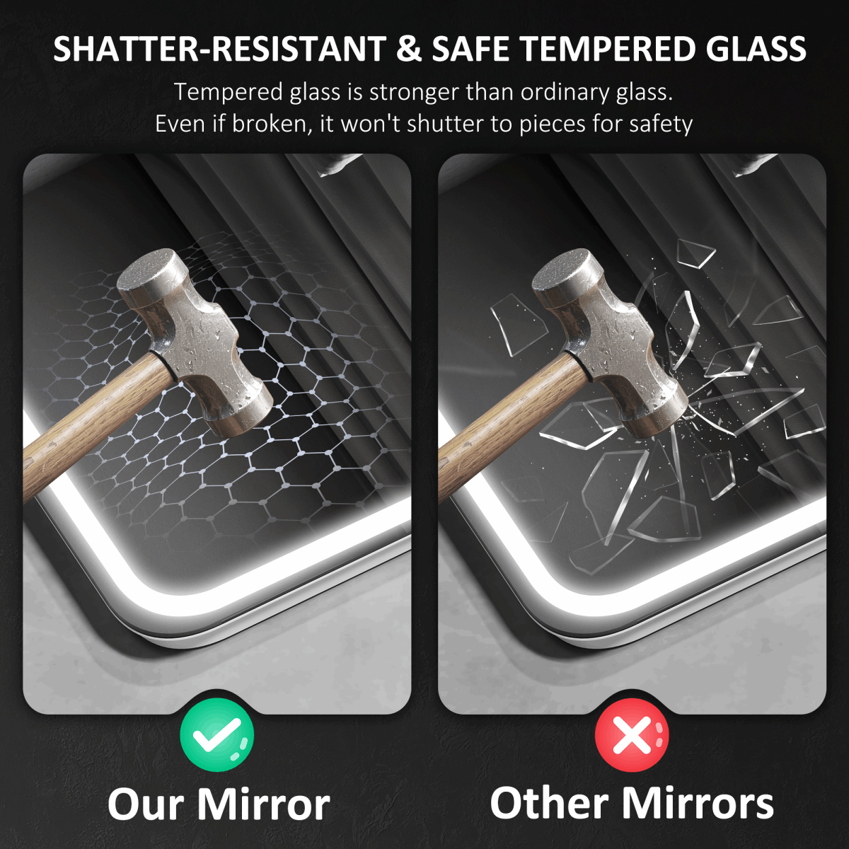 HOMCOM 500 x 700 mm Illuminated Bathroom Mirror with Bluetooth HOMCOM