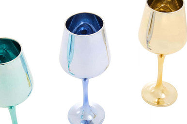 Aurora Set of Four Wine Glasses in Assorted Colours Orsina