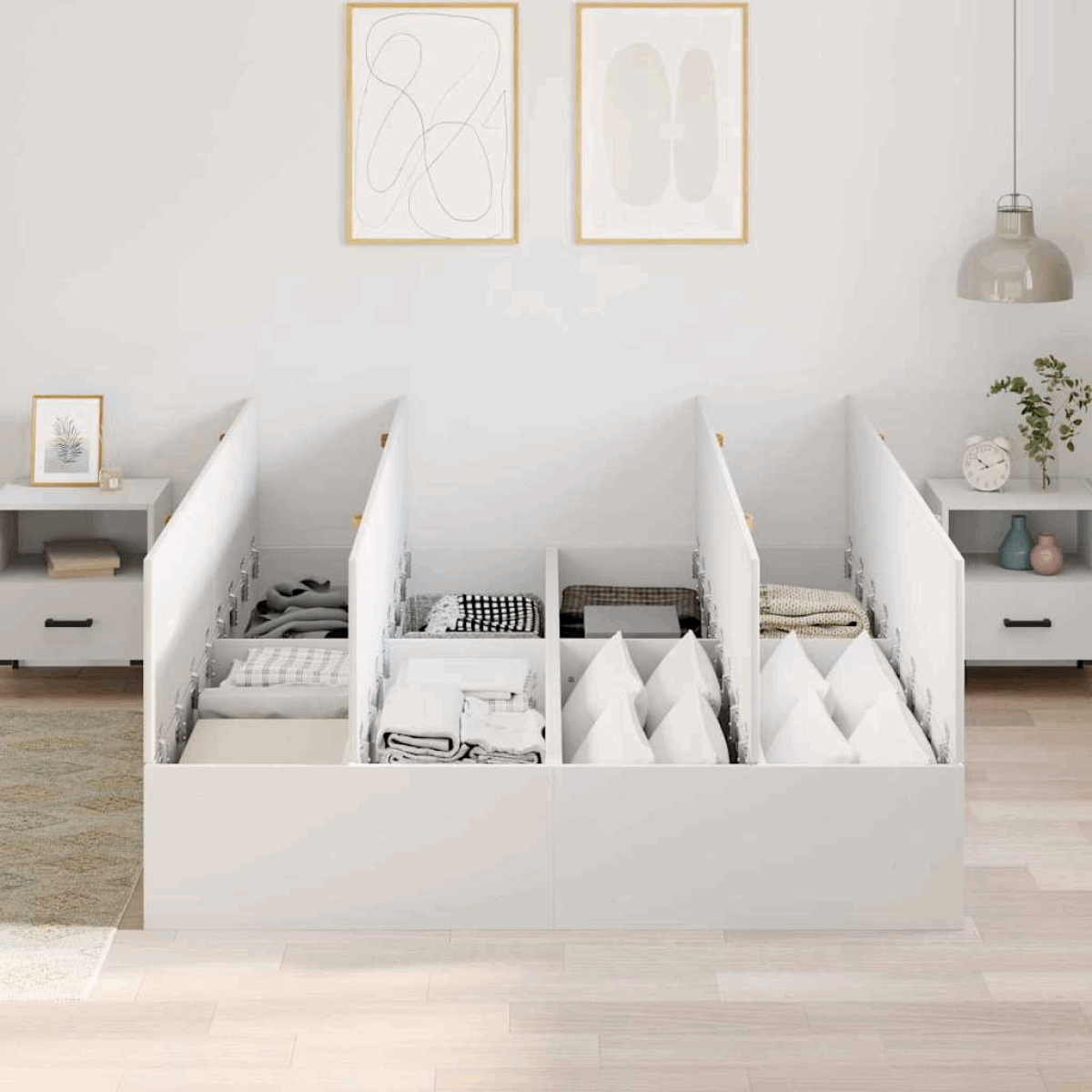 vidaXL Bed Frame White 200 x 140 x 31.5 cm Engineered wood vidaXL