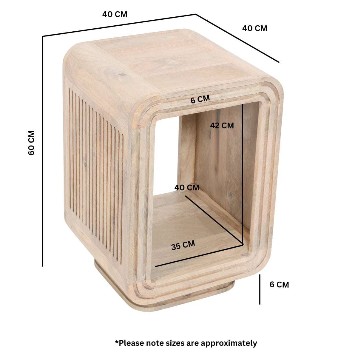 Preston Mango Wood Stylish Bedside Table Verty Furniture