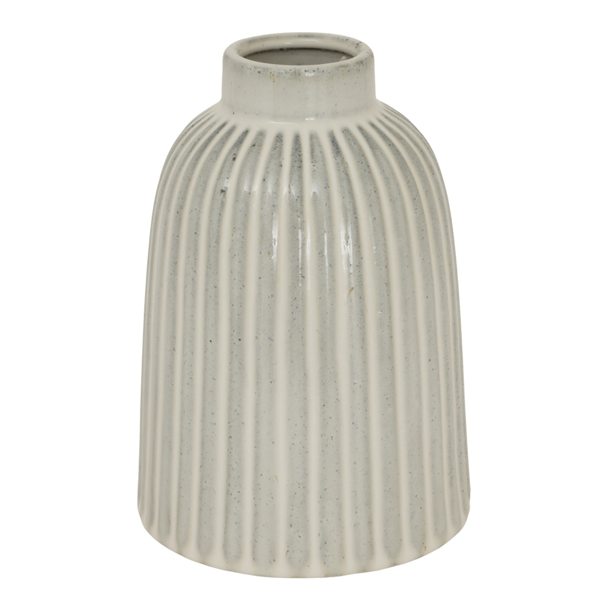 Ceramic Bell Vase from Shades 4 Seasons with a ribbed texture in a soft neutral tone
