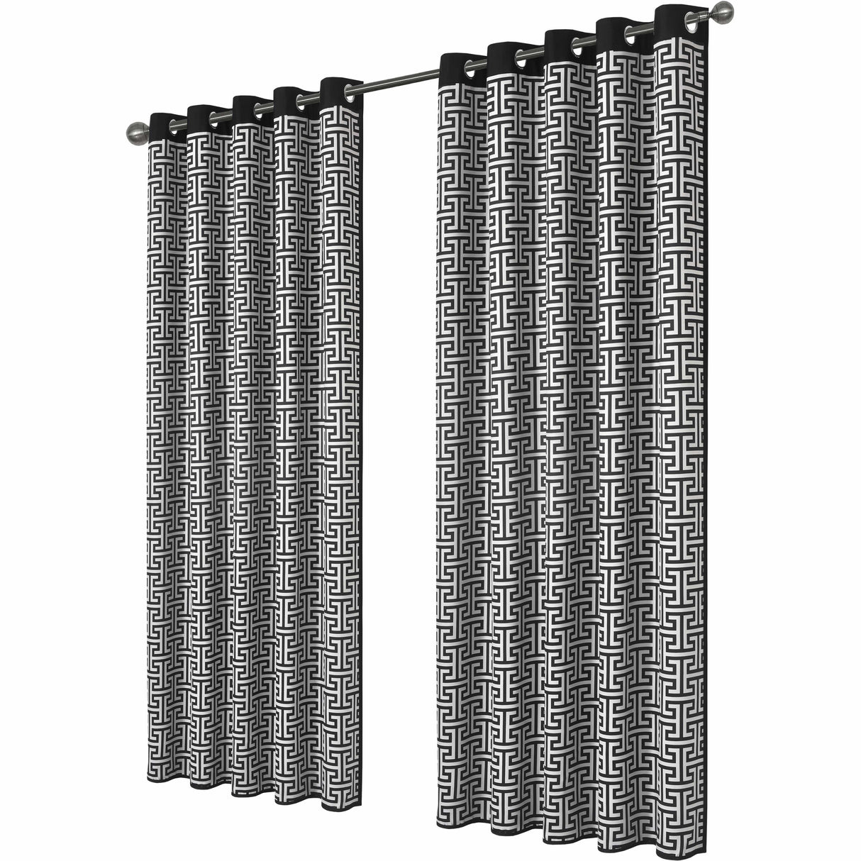 OLIVIA ROCCO Blackout Curtains with a geometric black and white pattern for light control