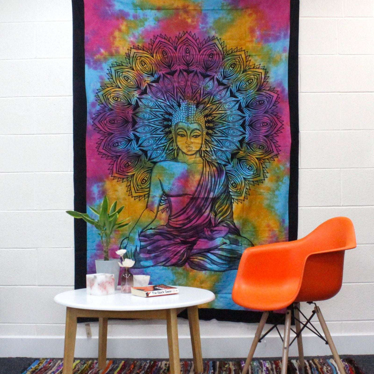 Single Cotton Bedspread and Wall Hanging - Peaceful Buddha AW-Dropship