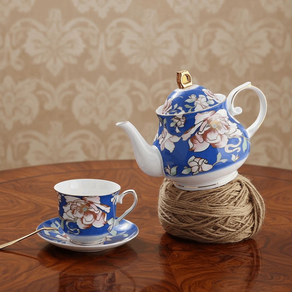 Warwickshire Royal Blue Bone China Tea Set KitchBoom