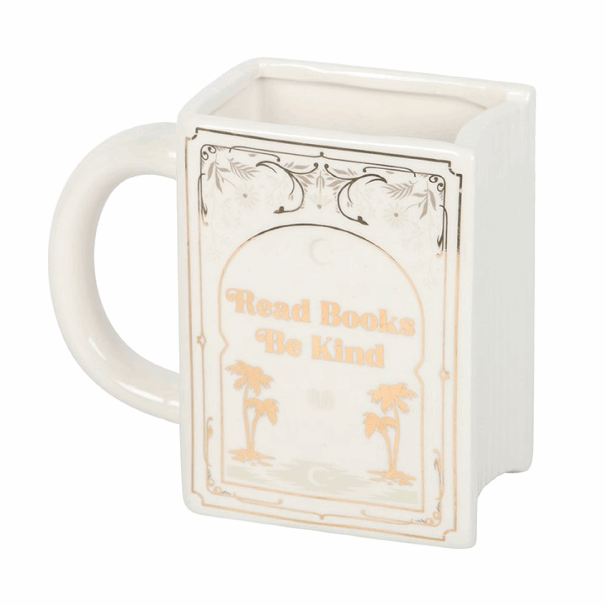 Read Books Be Kind White Book Shaped Mug N/A