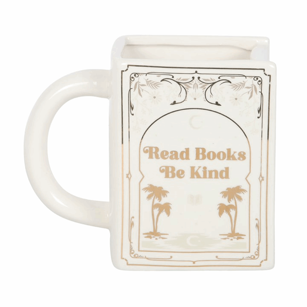 Read Books Be Kind White Book Shaped Mug N/A