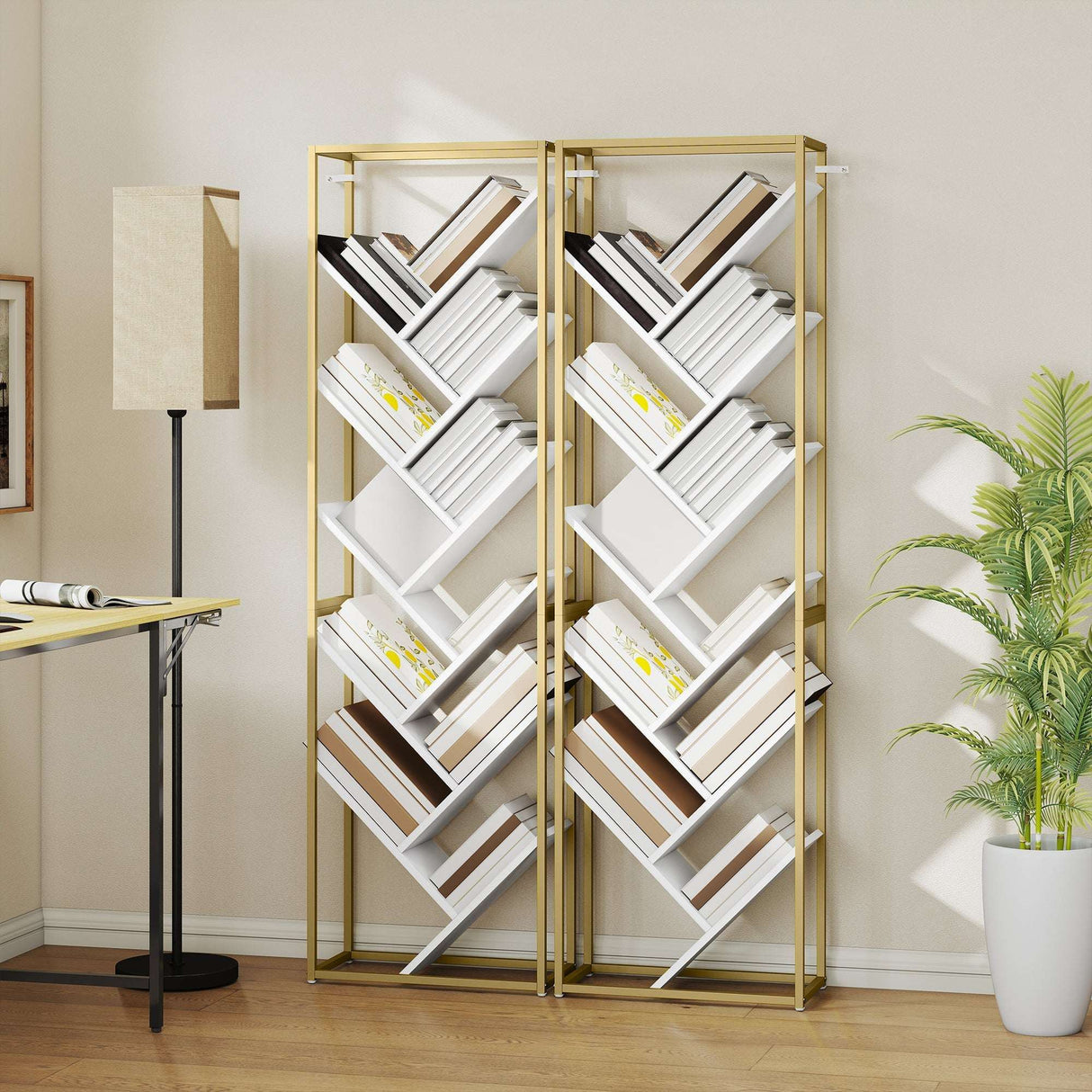 Elegant Wise Galleria bookshelf with a modern design showcasing white and brown books