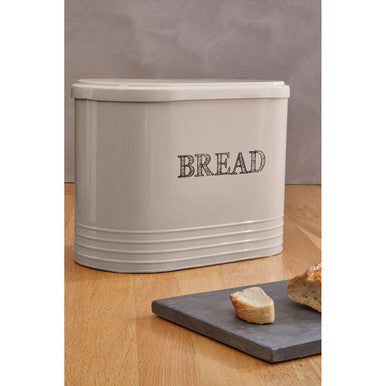 Orsina Bread Bin in Cream with Decorative Text for Storing Fresh Bread