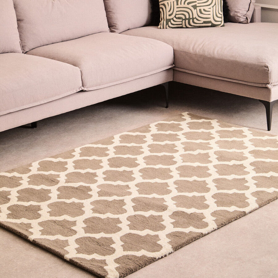 Orsina Brown and Natural Rug with Geometric Pattern, perfect for modern living room decor